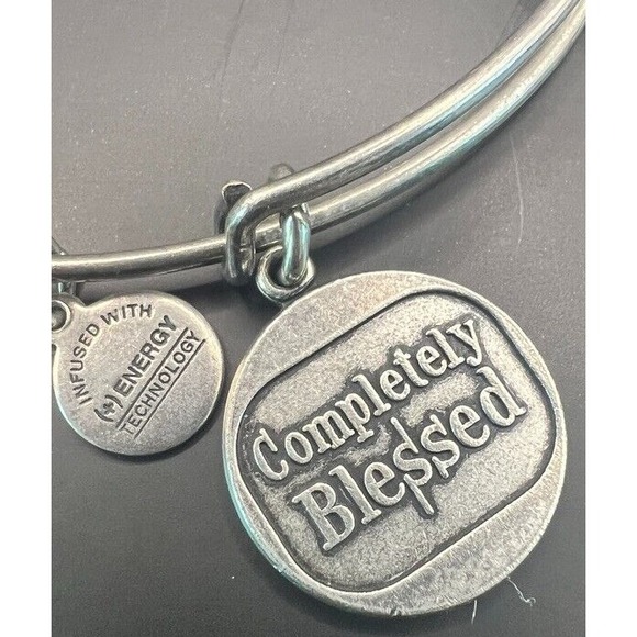 Alex and Ani Silver‎ Bangle Bracelet Completely Blessed Energy Charms Adjustable - Picture 2 of 10